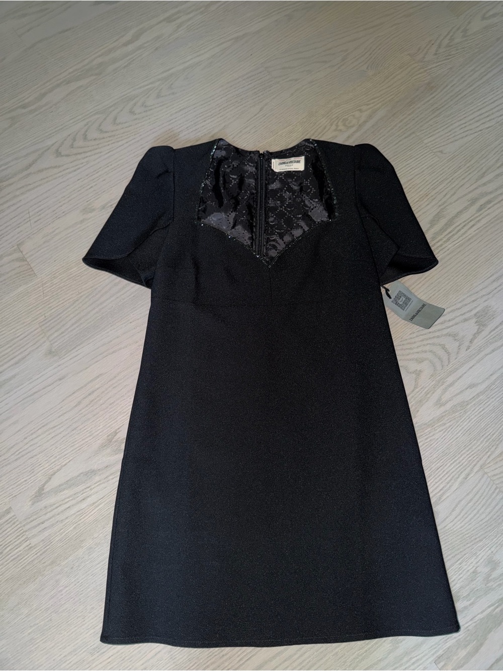 Zadig & Voltaire Roxelle Crepe Strass Black Mini Dress Size M – NWT $678